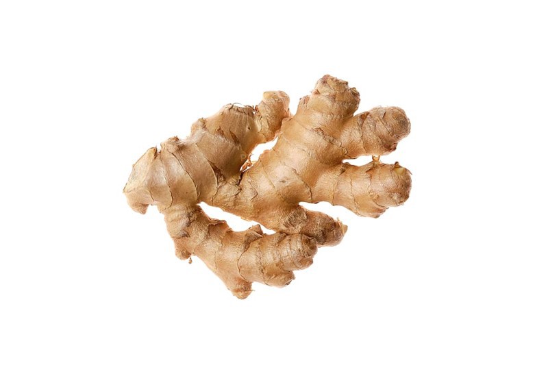 Fresh ginger root isolated on white background