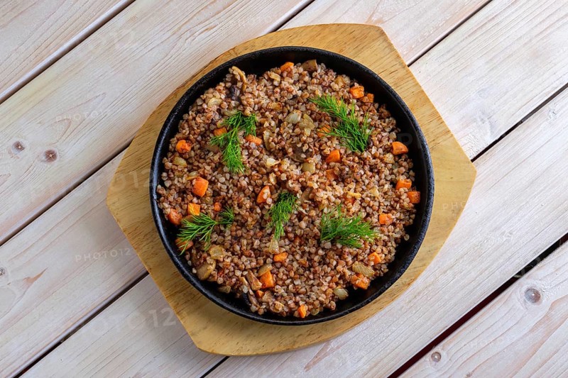 Buckwheat with fried mushrooms