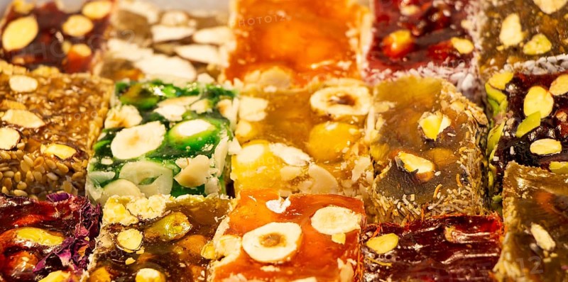 Load of traditional turkish delight lokum candy