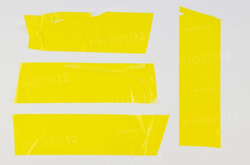 Close up yellow duck tape with flat lay