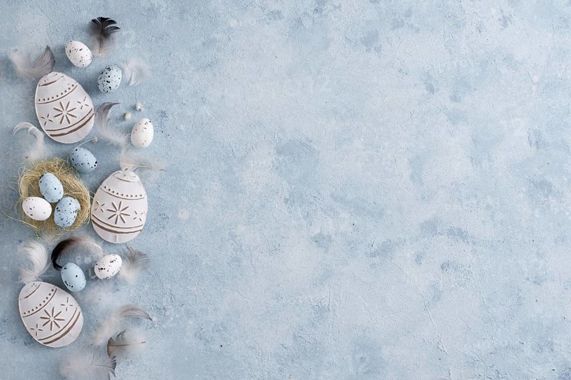 Top view traditional easter eggs concept with copy space. Resolution and high quality beautiful photo