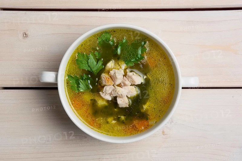 Fish soup. Top view
