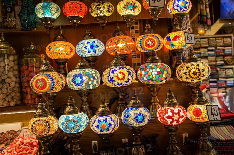 Colorful Ottoman style Mosaic lamps