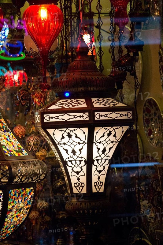 Mosaic Ottoman lamps from Grand Bazaar in Istanbul