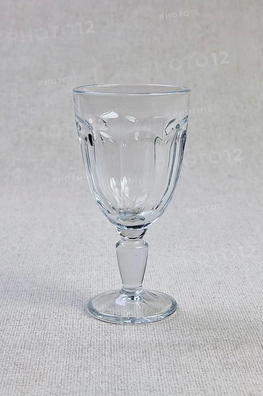 Empty and clean vintage faceted wine glass