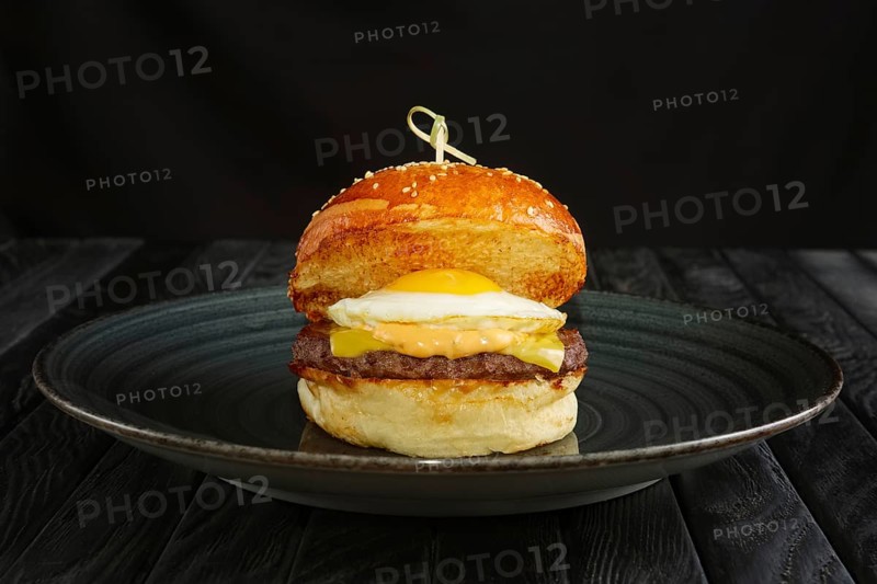 Burger with egg