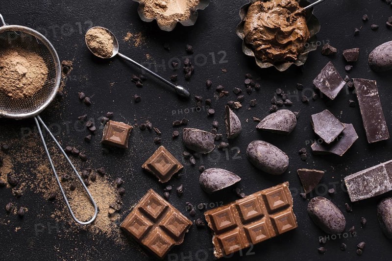 Top view tasty chocolate dessert ready be served. Resolution and high quality beautiful photo