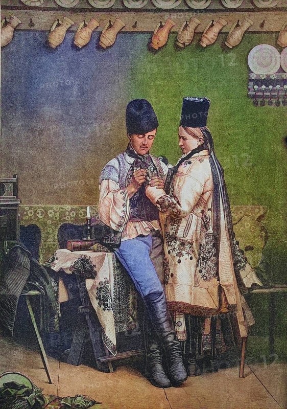 Saxon bride and groom in traditional traditional costume