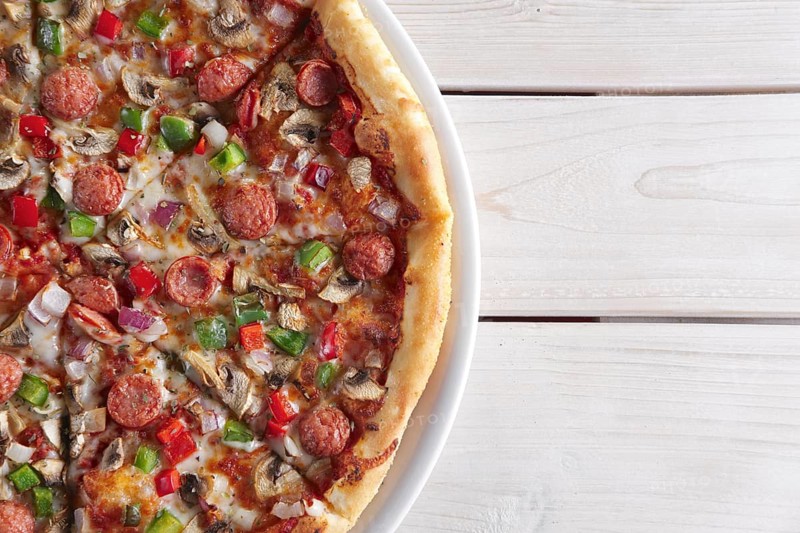 Pizza with sausage