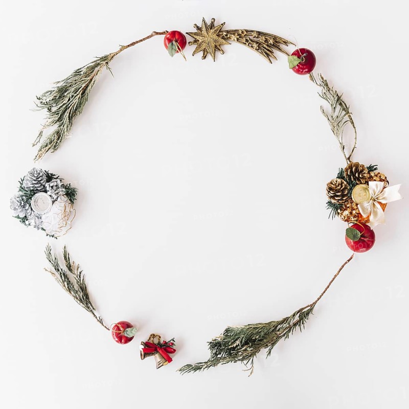 Christmas wreath from branches