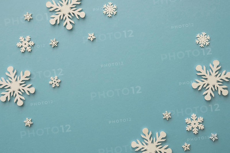Top view minimalist white snowflakes. Resolution and high quality beautiful photo