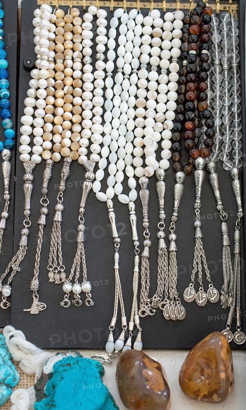Set of praying beads of various colors and semi precious stones