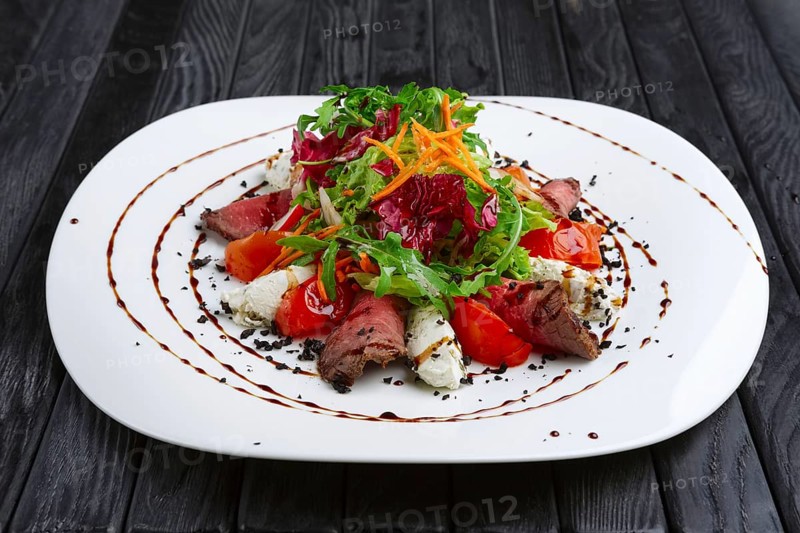 Salad with beef