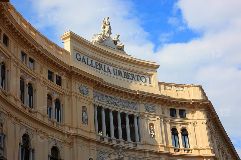 Galleria Umberto I. Shopping arcade covered by a large glass dome
