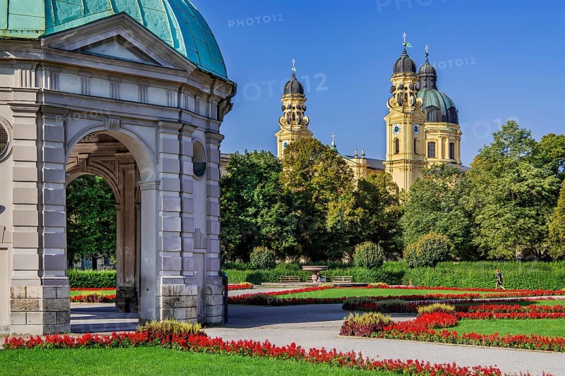 Court Garden with Diana Temple and Theatine Church