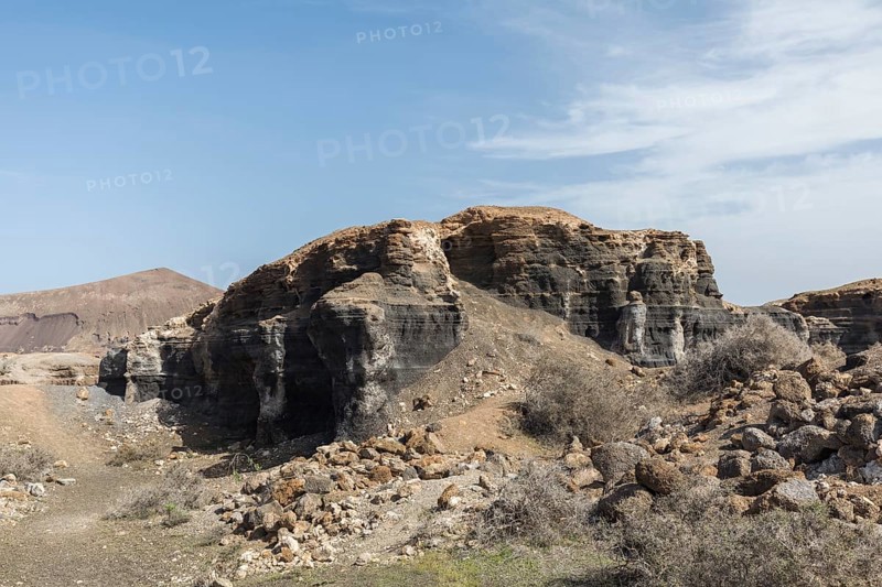 Rocky landscape around the volcano Montana de Guenia