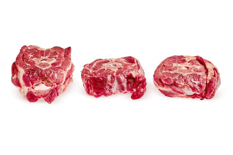 Fresh raw lamb neck isolated on white background