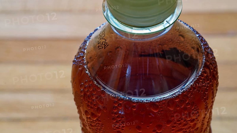 Cool red drink in PET bottle