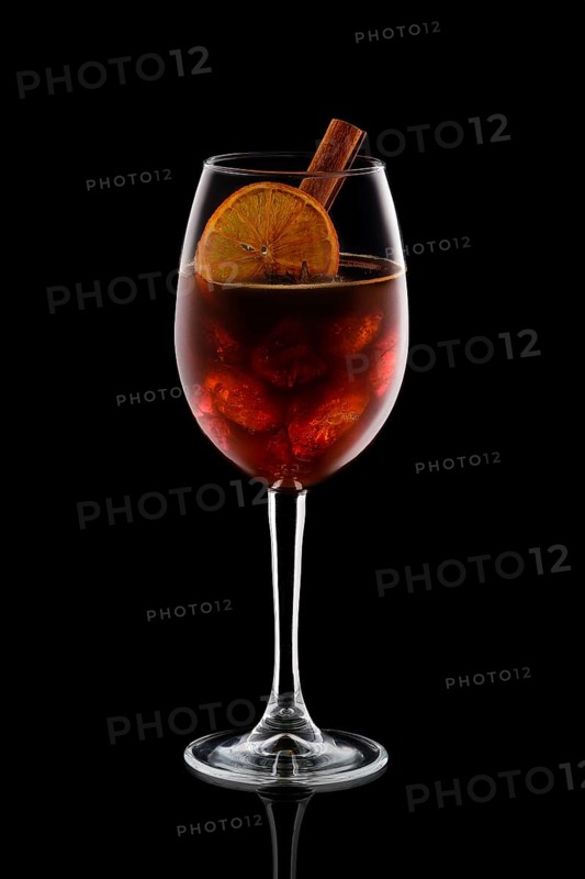 Cold alcoholic cocktail with cognac