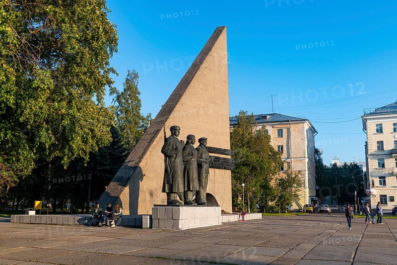 Fire monument on peace square