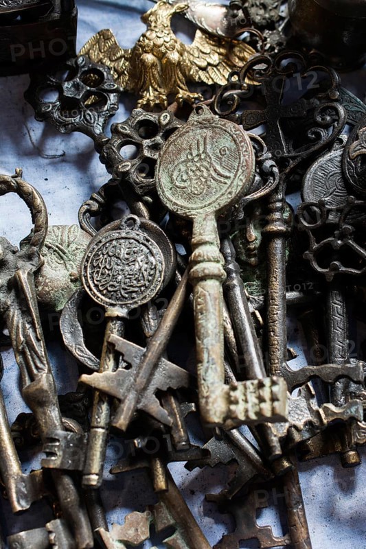 Retro styled color decorativel key made of metal