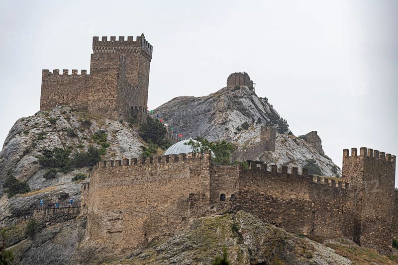 Aerial of the Genoese fortress of Sudak