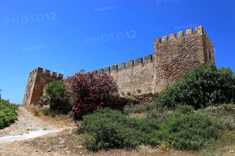 Frangokastello Fortress on the south coast of the Mediterranean island