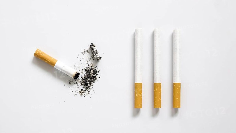 Flat lay bad habit cigarette arrangement