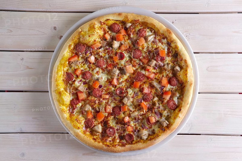 Pizza with sausage