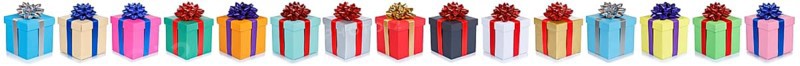 Christmas gifts Christmas present birthday gift in a row clipping isolated in Stuttgart