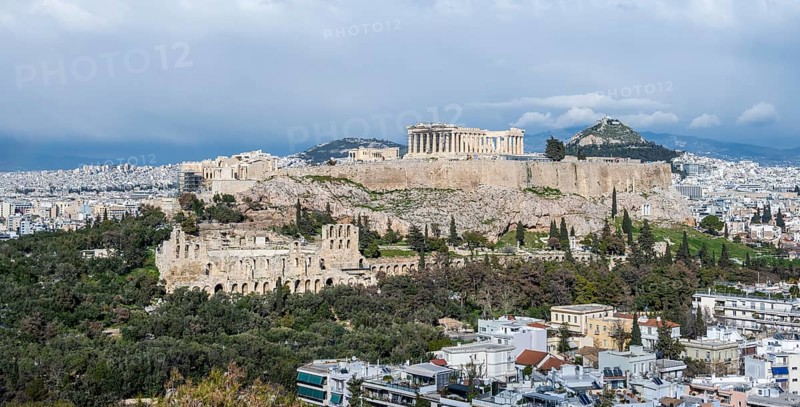 View from Philopappos Hill over the city