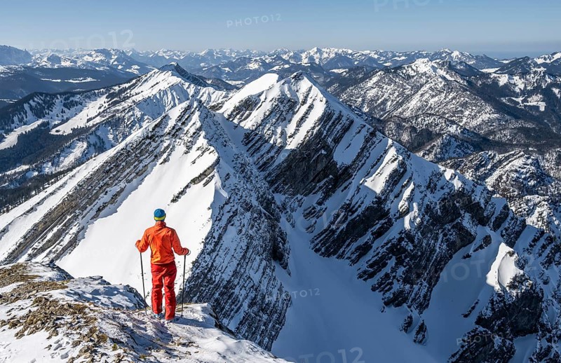 Ski tourers at the summit of Sonntagshorn