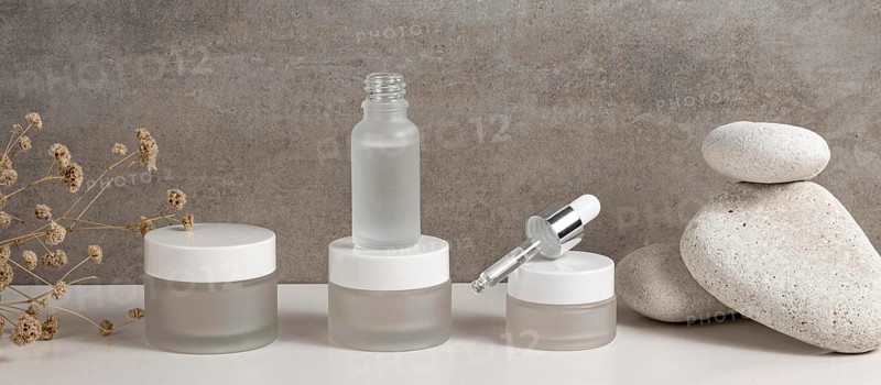 Modern beauty products different recipients composition