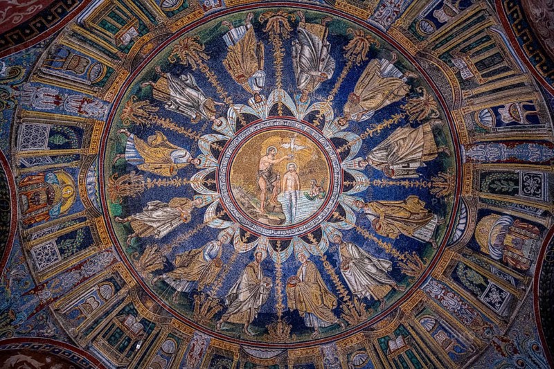 Beautiful mosaics in the Baptistery of Neon