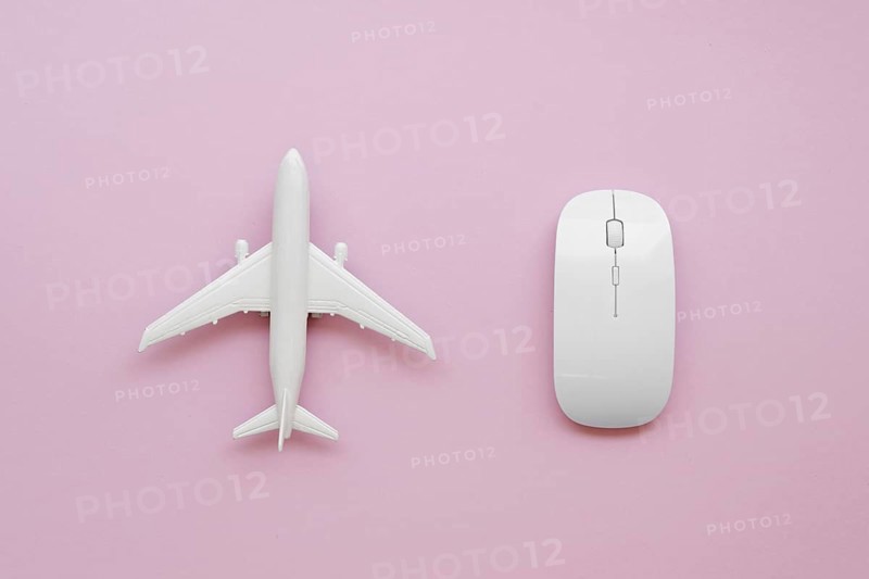 Top view airplane beside mouse. Resolution and high quality beautiful photo