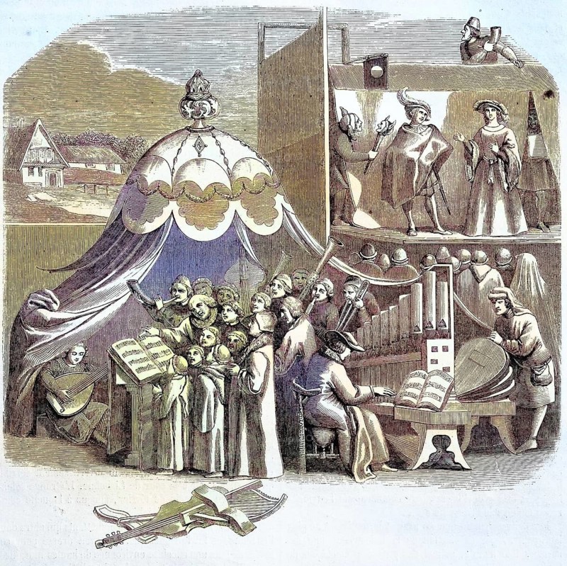 Fragments from the painting Temperantia by de Brueghel
