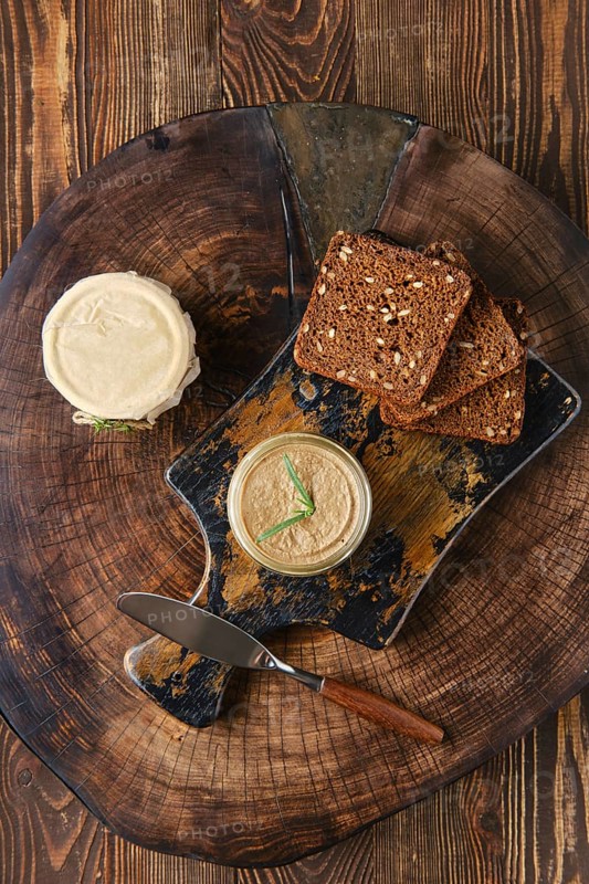 Overhead view of wild deer liver pate