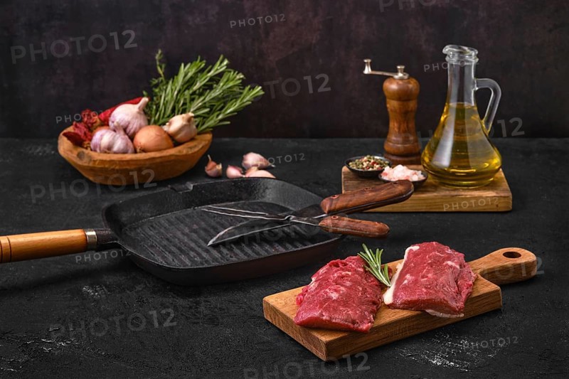 Fresh lamb or veal loin steak ready for cooking