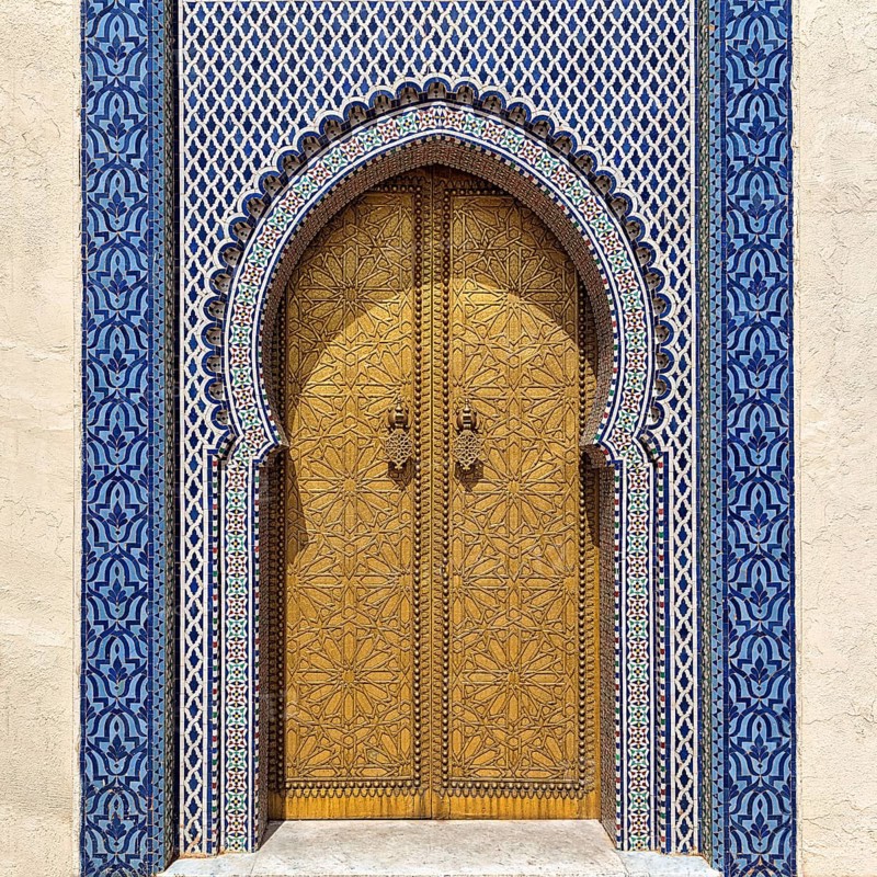 Brass door with knockers