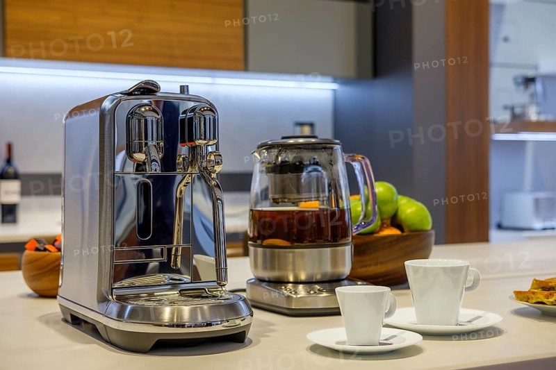 Dining table with coffee machine