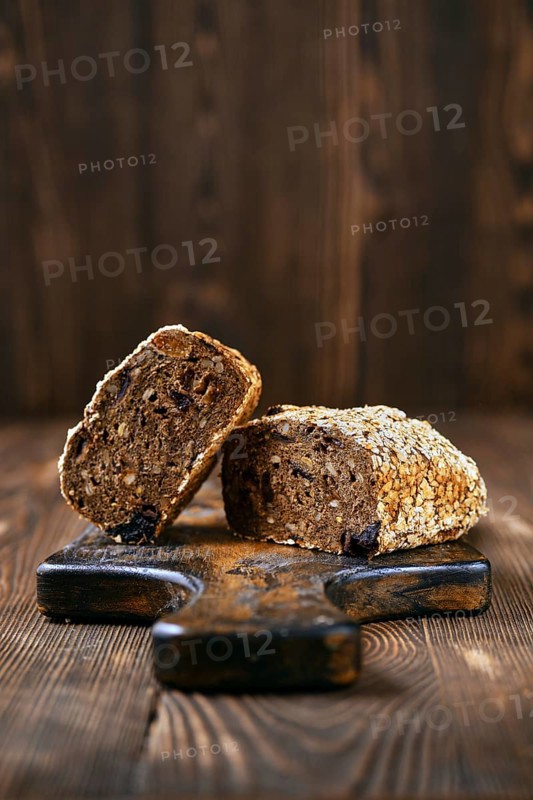 Artisan rye bread with dried apricots