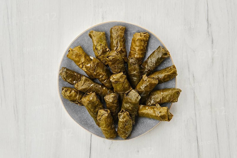 Grape leaves stuffed with meat and rice