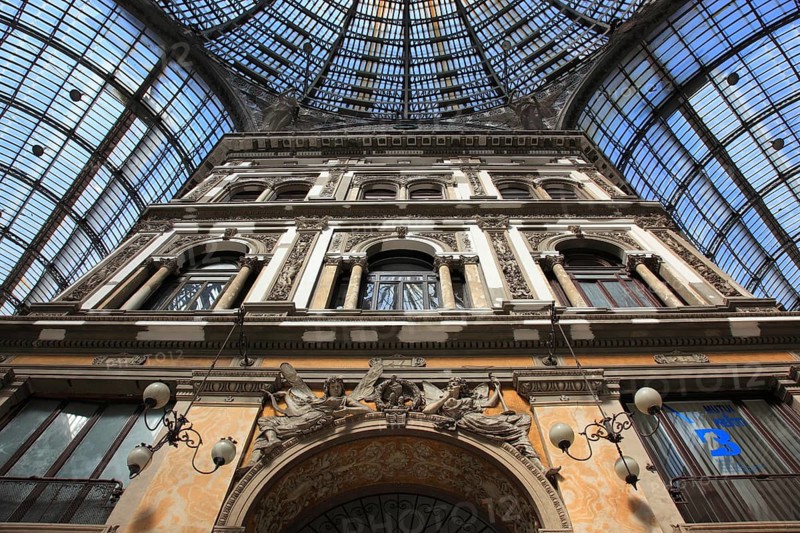 Galleria Umberto I. Shopping arcade covered by a large glass dome