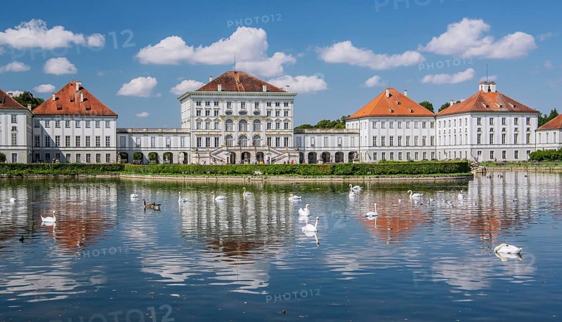 Palace Garden Canal with the City Side of Nymphenburg Palace