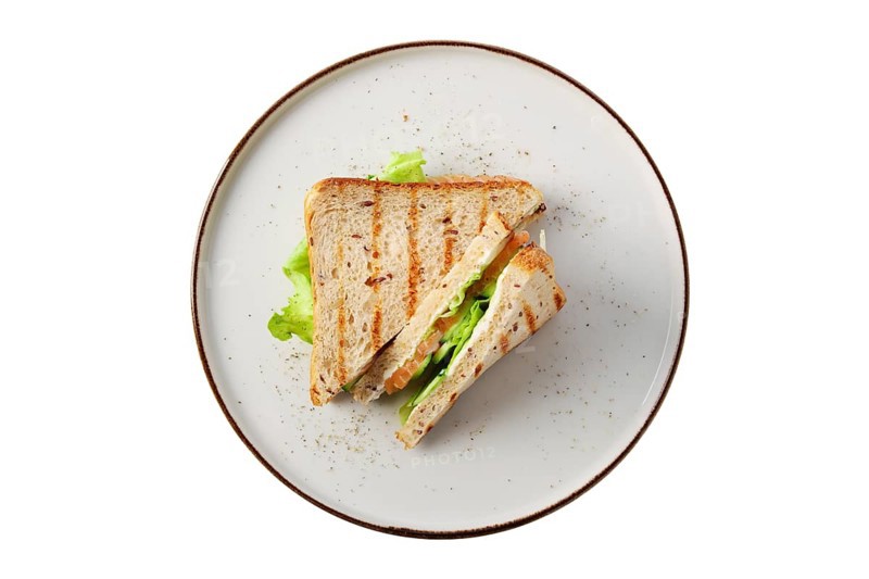Club sandwich with salmon