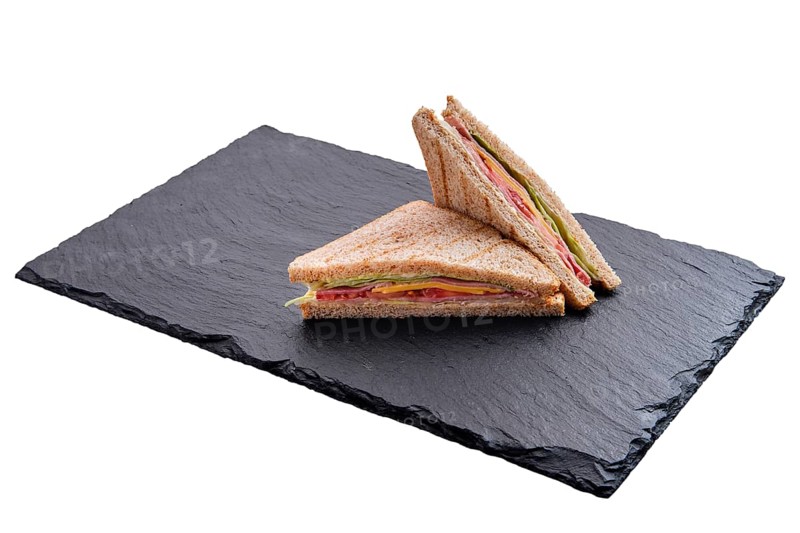 Club sandwich with veal ham
