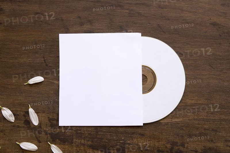 Cd mockup with petals cover