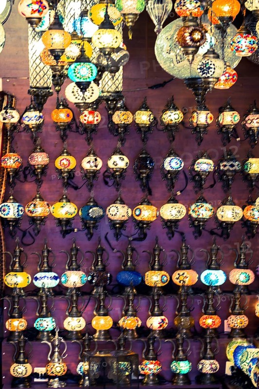 Mosaic Ottoman lamps from Grand Bazaar in Istanbul