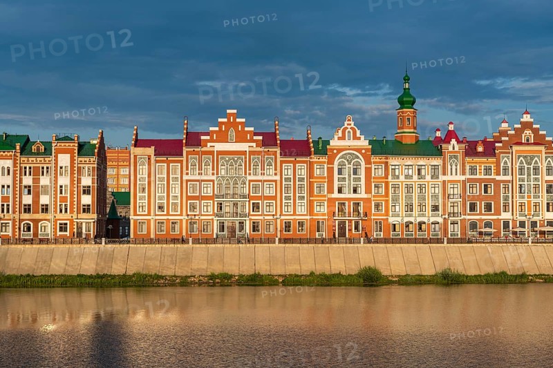 Houses build in the style of Bruges in Yoshkar-Ola
