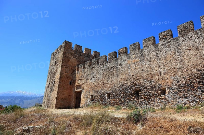 Frangokastello Fortress on the south coast of the Mediterranean island